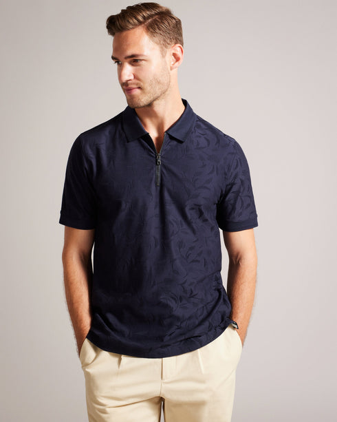 POLENN-Tops-SS Regular Textured Half-Zip- Ted Baker Romania